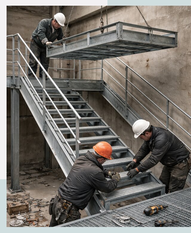 Изготовление и монтаж металлических лестниц и площадок в Муре